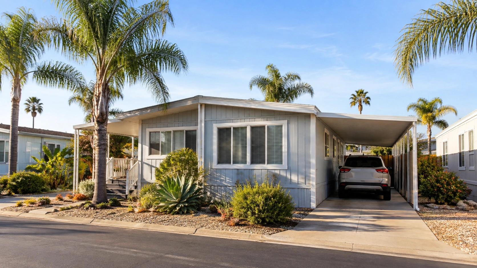 Well-maintained manufactured home in a Southern California mobile home community